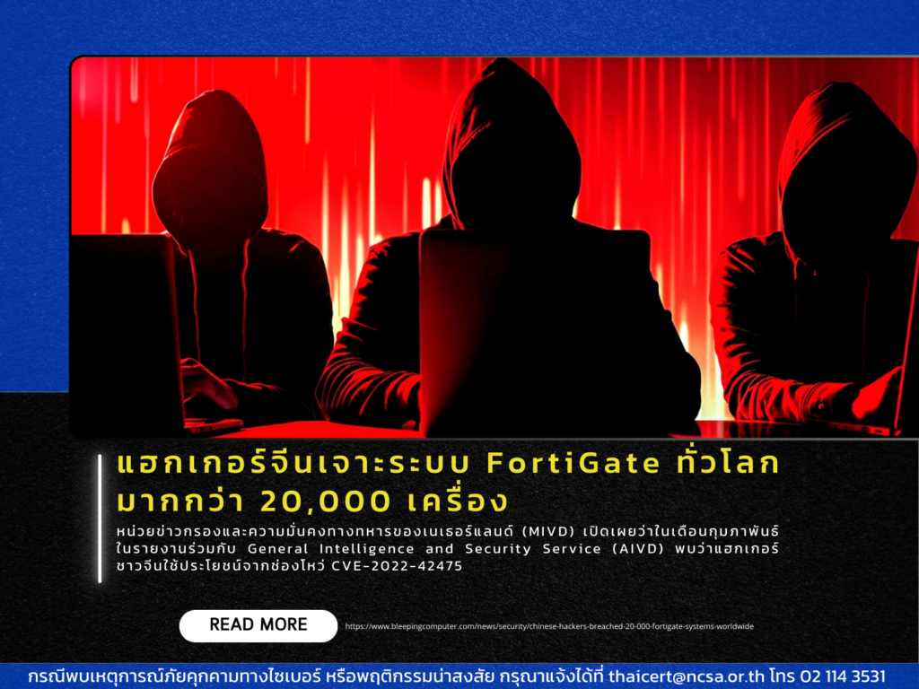 แฮกเกอร์จีนเจาะระบบ FortiGate ทั่วโลก มากกว่า 20,000 เครื่อง