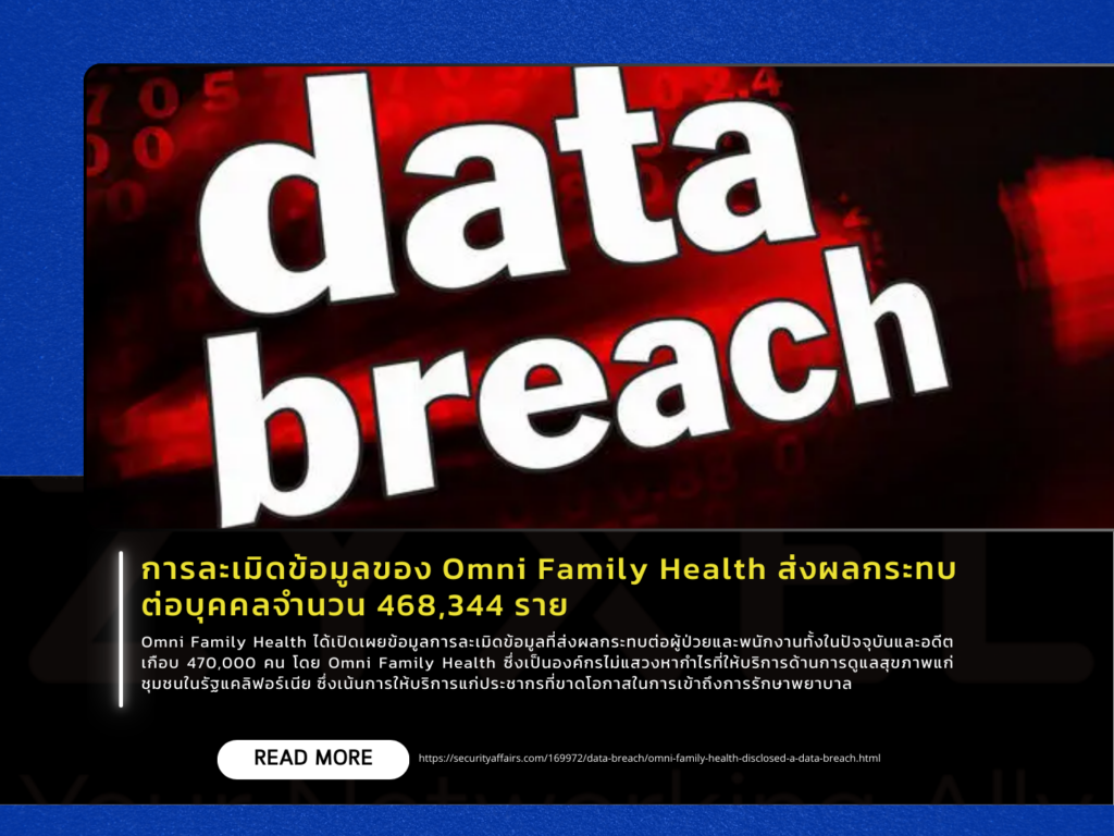 การละเมิดข้อมูลของ Omni Family Health ส่งผลกระทบต่อบุคคลจำนวน 468,344 ราย