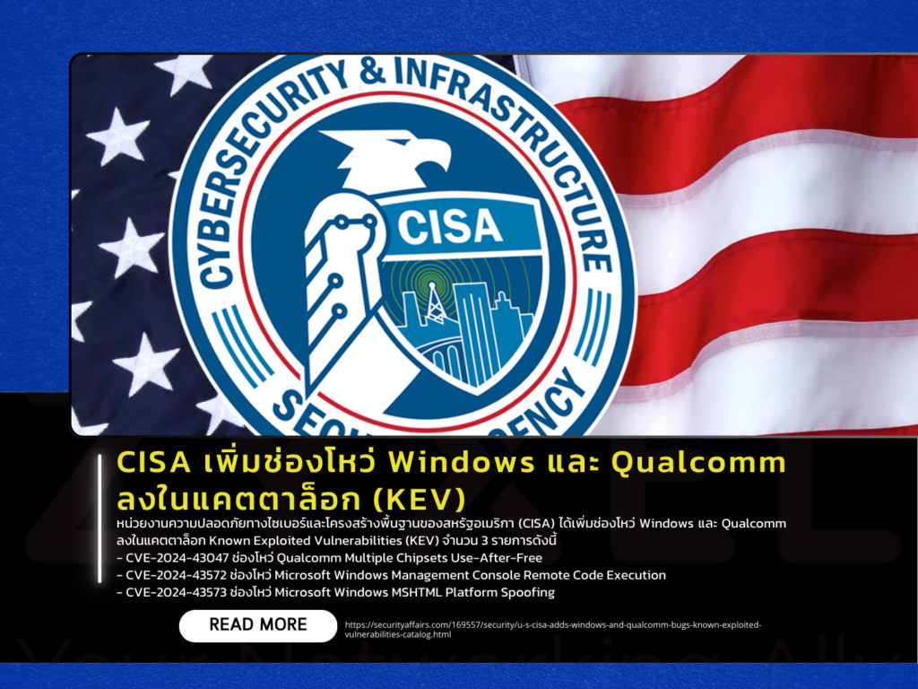 CISA เพิ่มช่องโหว่ Windows และ Qualcomm ลงในแคตตาล็อก (KEV)