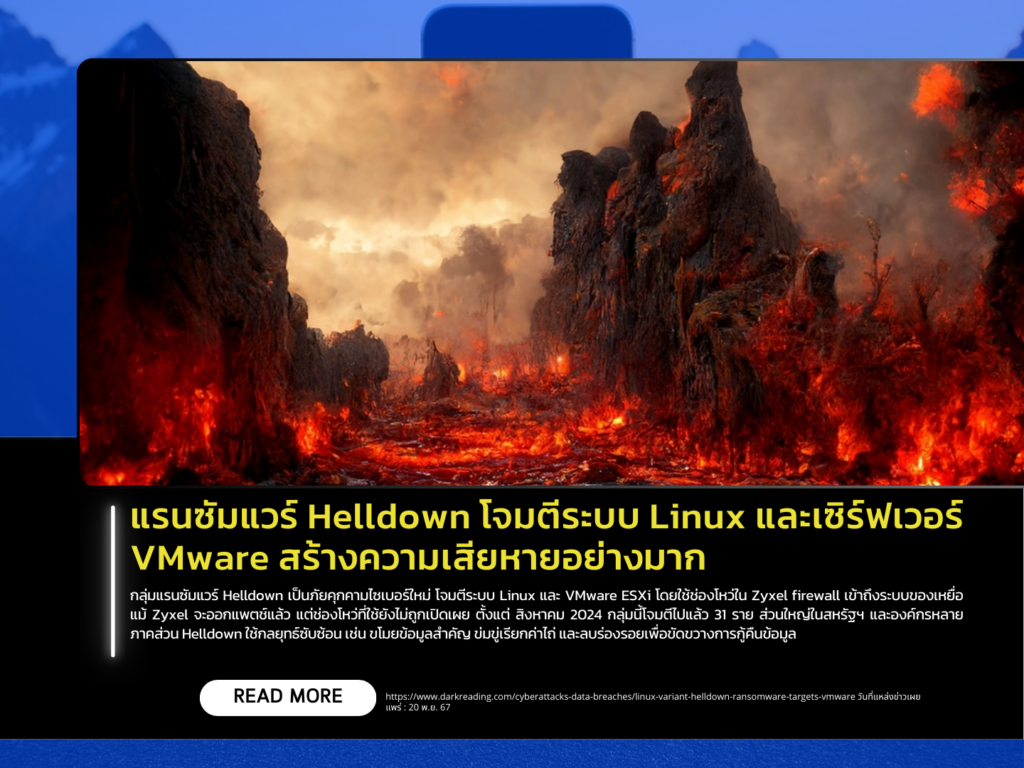 The Helldown ransomware targets Linux systems and VMware servers, causing significant damage.