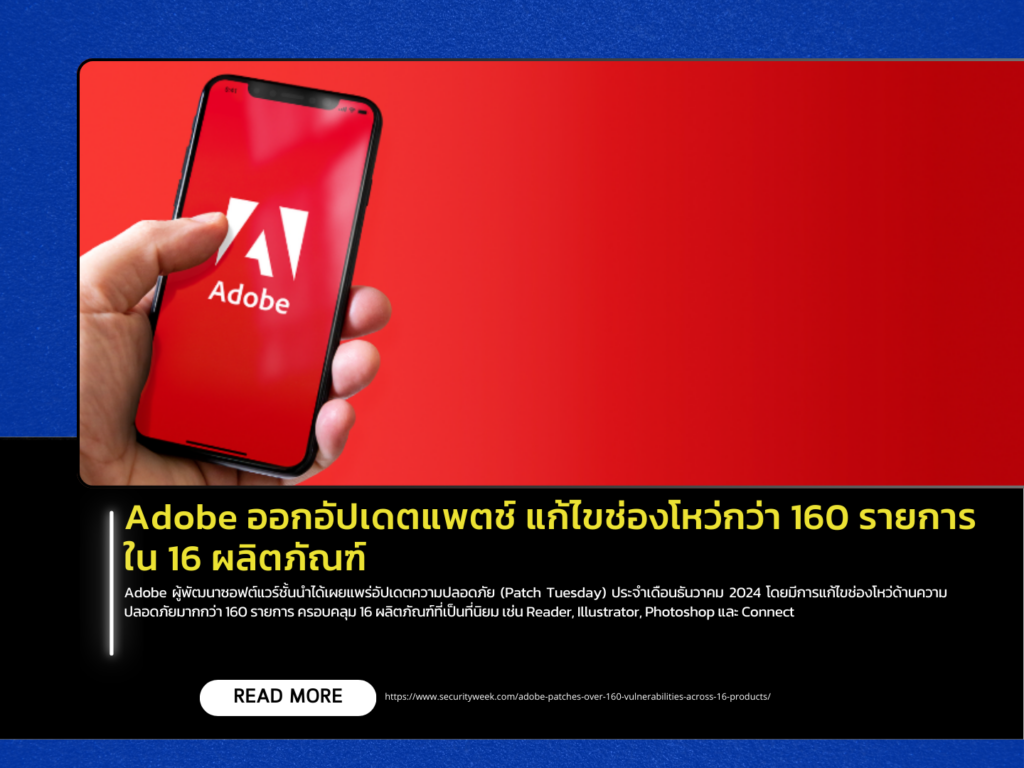 Adobe releases a patch update addressing over 160 vulnerabilities across 16 products