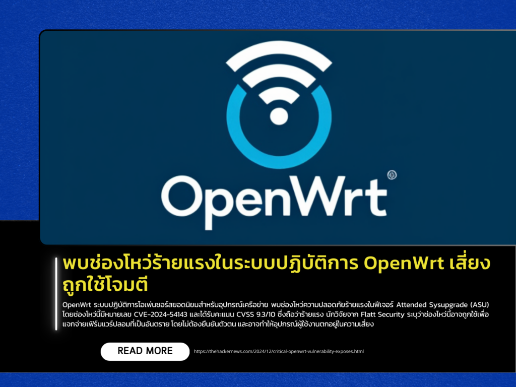 A critical vulnerability discovered in the OpenWrt operating system poses a risk of exploitation.