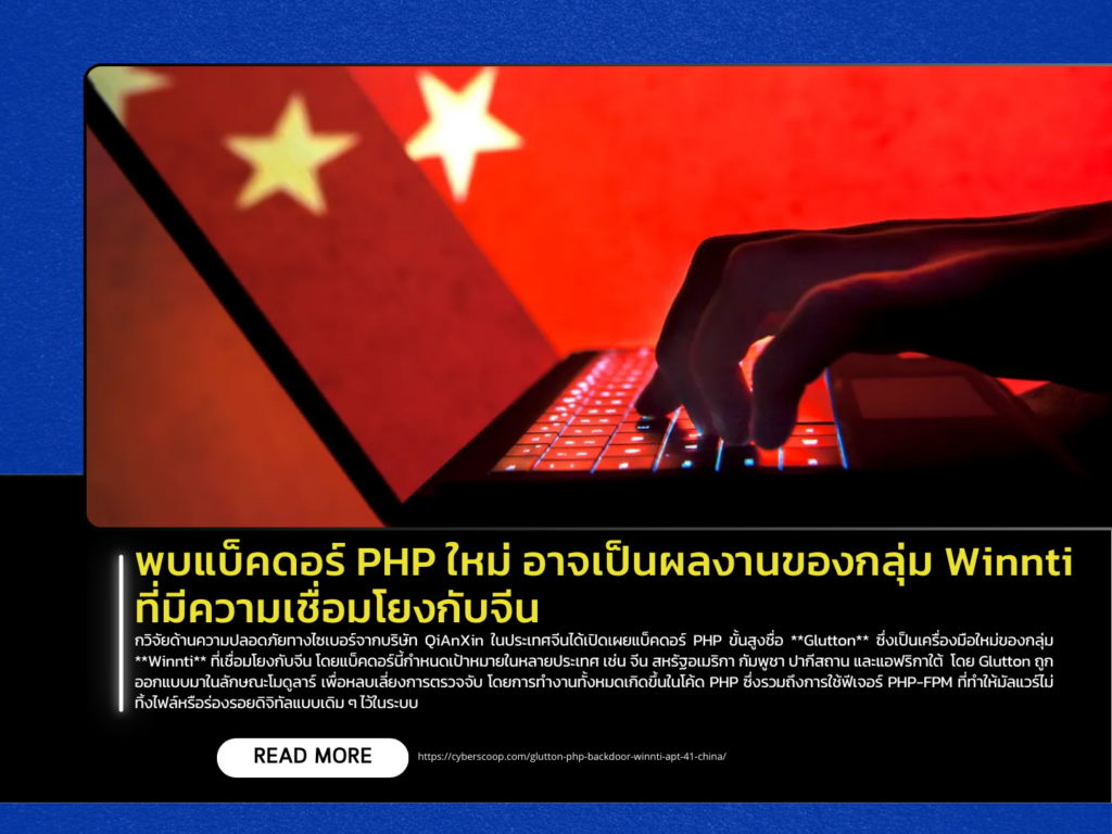 A new PHP backdoor has been discovered, possibly linked to the Winnti group, which is associated with China.