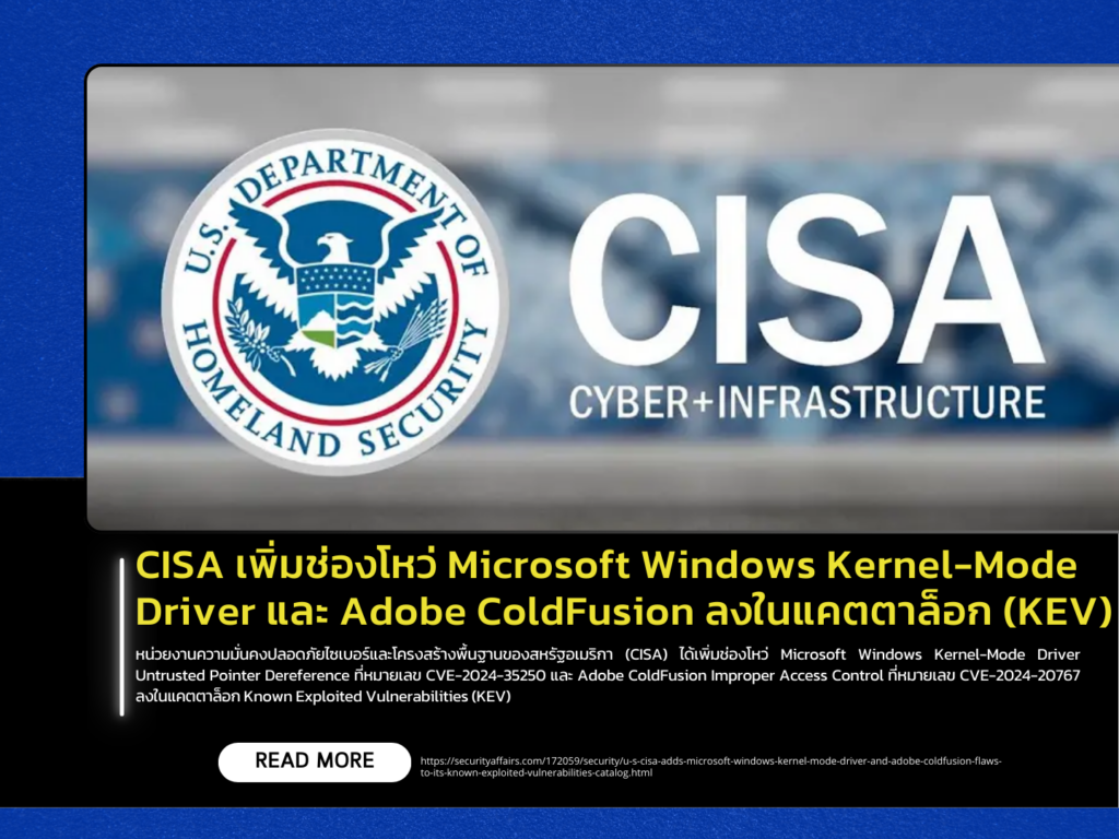 CISA Adds Microsoft Windows Kernel-Mode Driver and Adobe ColdFusion Vulnerabilities to KEV Catalog