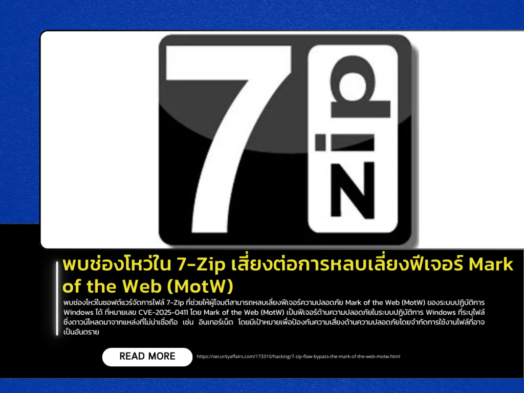 Vulnerability Found in 7-Zip, Allowing Bypass of Mark of the Web (MotW) Feature