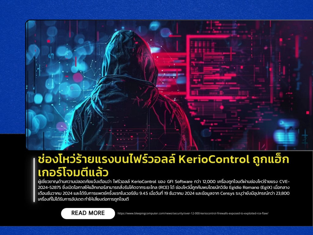 Critical vulnerability in KerioControl firewall exploited by hackers.
