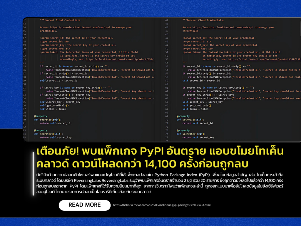 Warning! Malicious PyPI Packages Stealing Cloud Tokens Downloaded Over 14,100 Times Before Removal