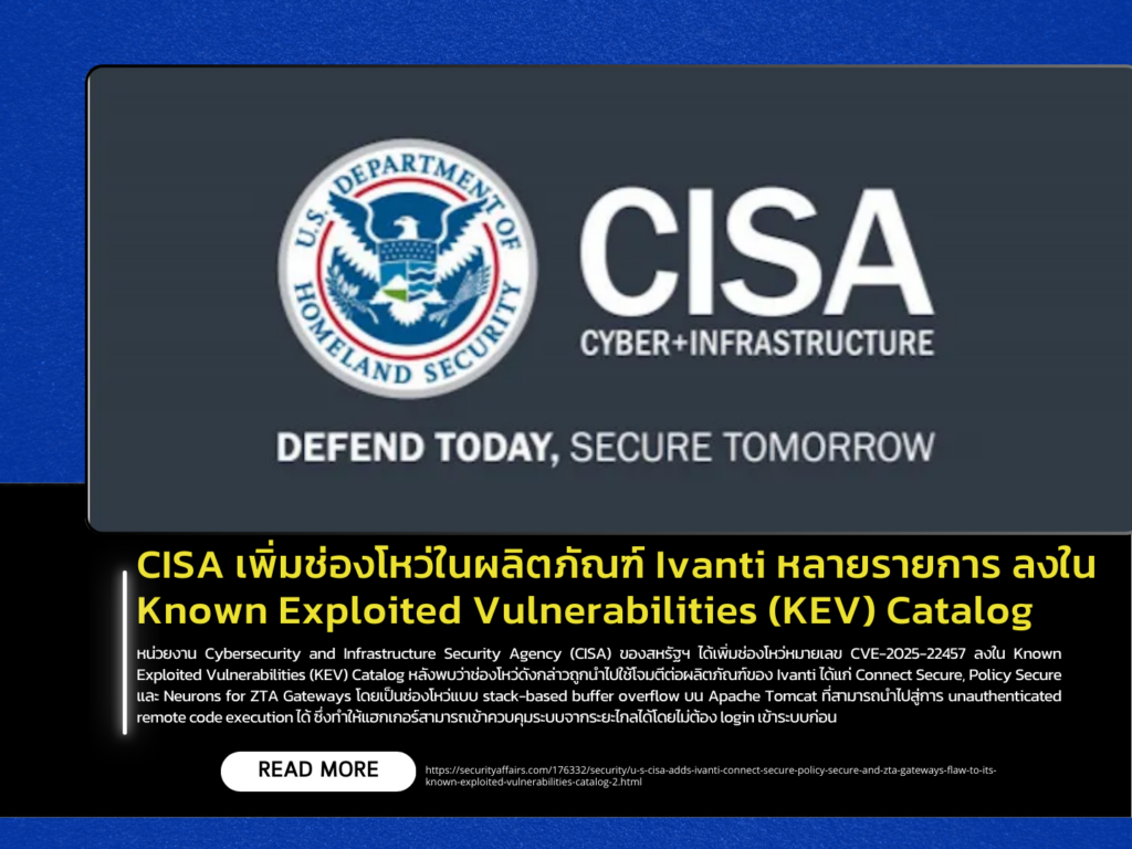 CISA Adds Ivanti Vulnerability to KEV Catalog Following State-Backed Exploitation