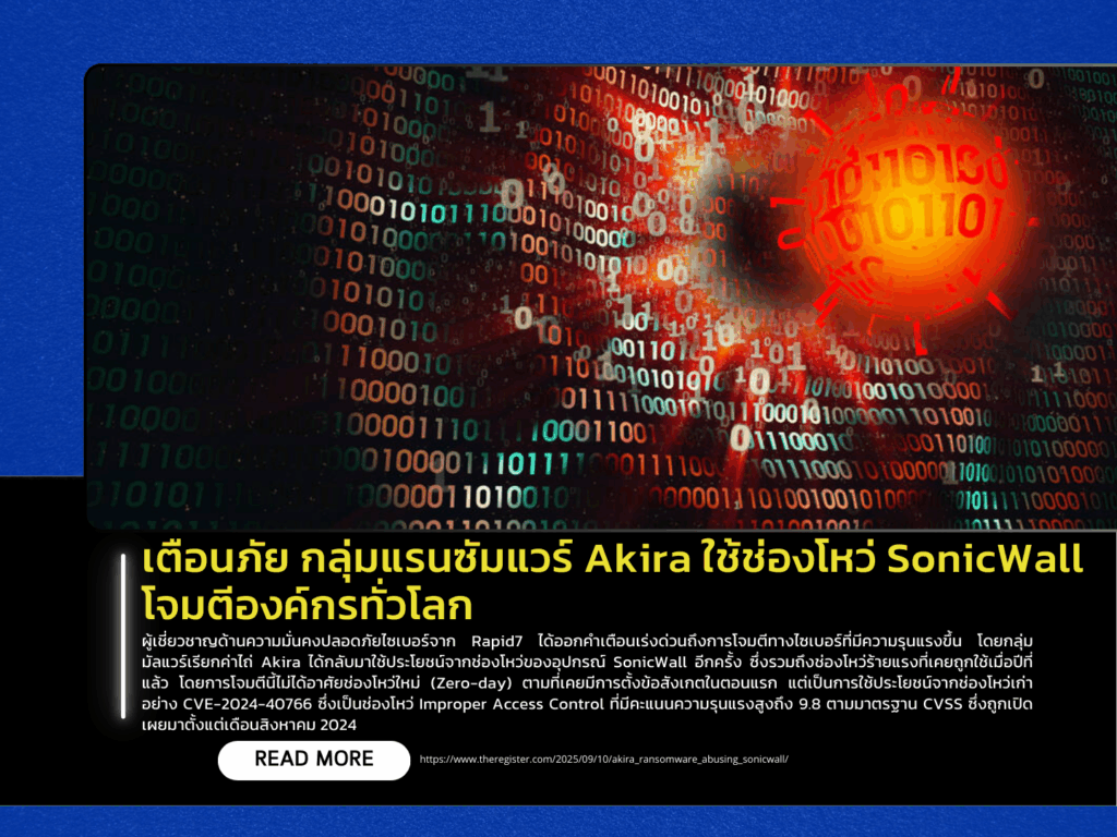 Warning: Akira Ransomware Gang Exploits SonicWall Vulnerabilities to Target Organizations Worldwide