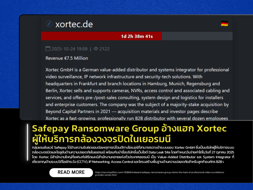 Safepay Ransomware Group Claims Hack on Xortec, German CCTV Provider
