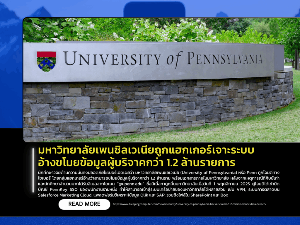 University of Pennsylvania Hacked – Attackers Claim to Have Stolen Data on Over 1.2 Million Donors