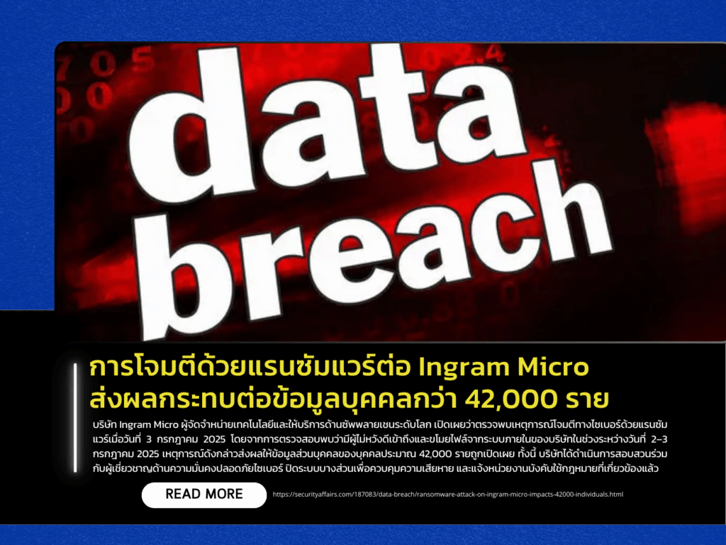 Ransomware Attack on Ingram Micro Exposes Personal Data of More Than 42,000 Individuals