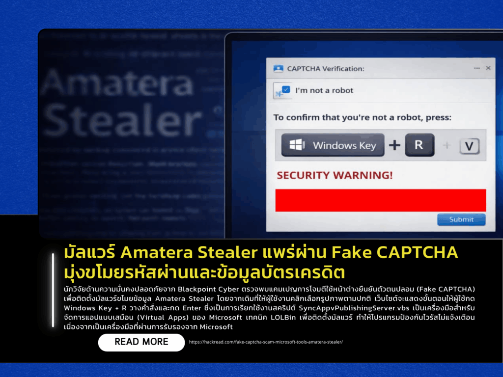 Amatera Stealer Malware Spreads via Fake CAPTCHA to Steal Passwords and Credit Card Data
