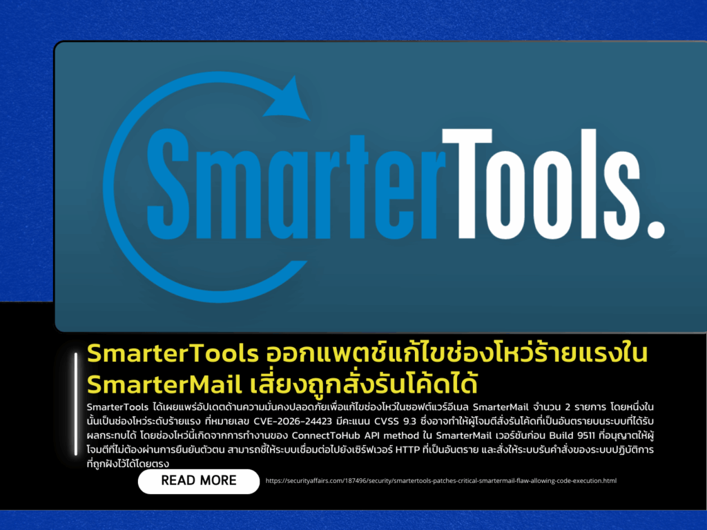 SmarterTools Releases Patch for Critical SmarterMail Vulnerabilities Allowing Remote Code Execution