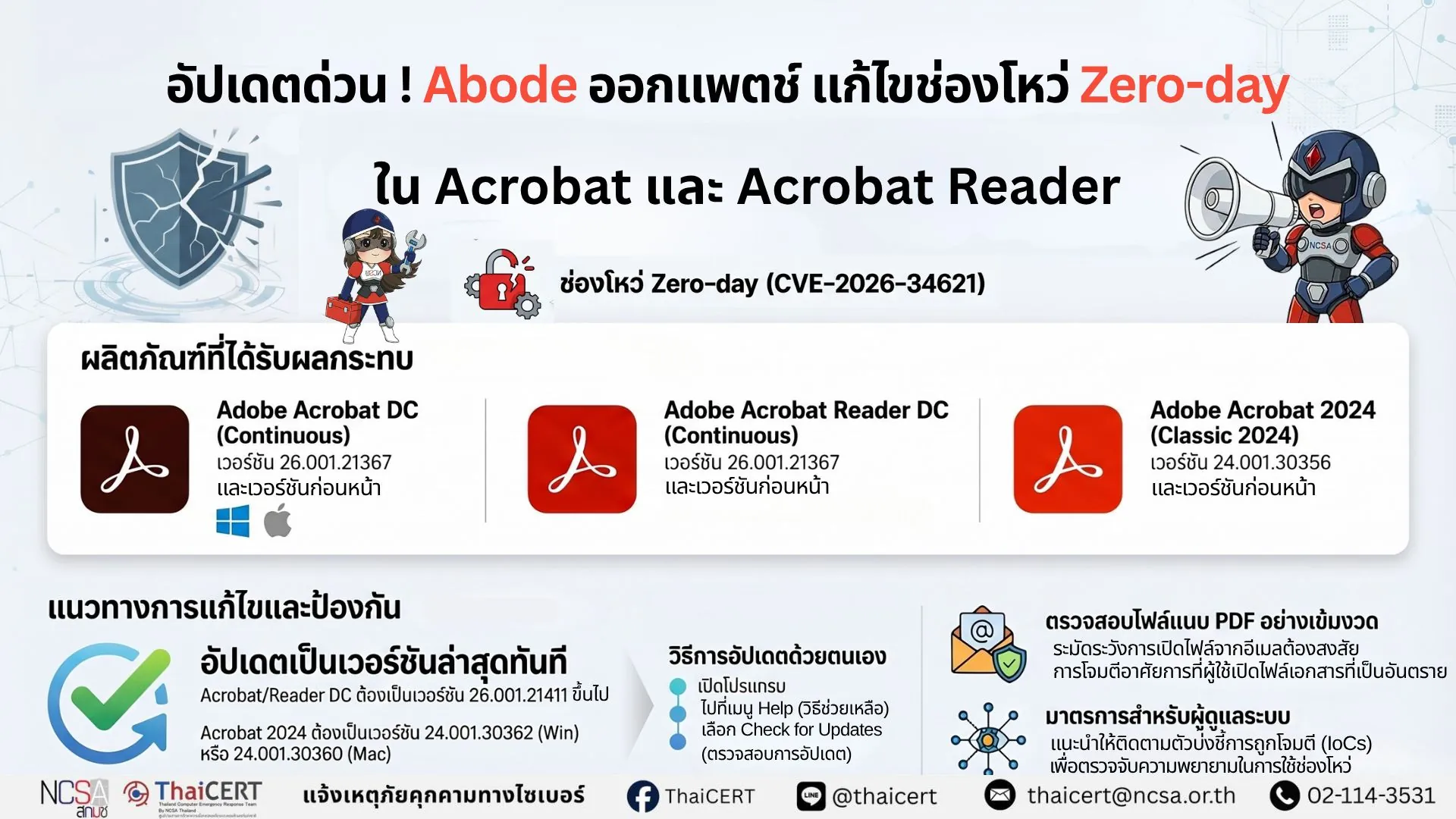 อัปเดตด่วน ! Adobe ออกแพตช์แก้ช่องโหว่ Zero-day ใน Acrobat Reader แล้ว ...