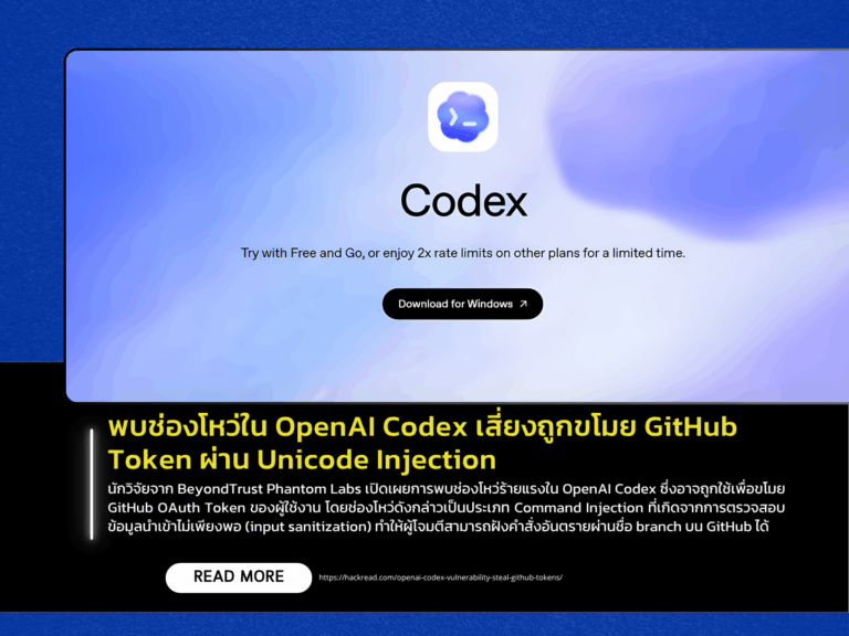 พบช่องโหว่ใน OpenAI Codex เสี่ยงถูกขโมย GitHub Token ผ่าน Unicode ...