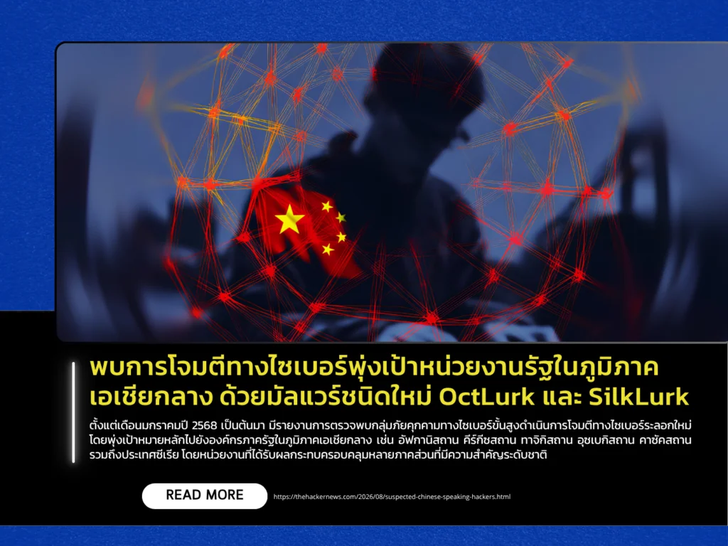 พบการโจมตีทางไซเบอร์พุ่งเป้าหน่วยงานรัฐในภูมิภาคเอเชียกลาง ด้วยมัลแวร์ชนิดใหม่ OctLurk และ SilkLurk