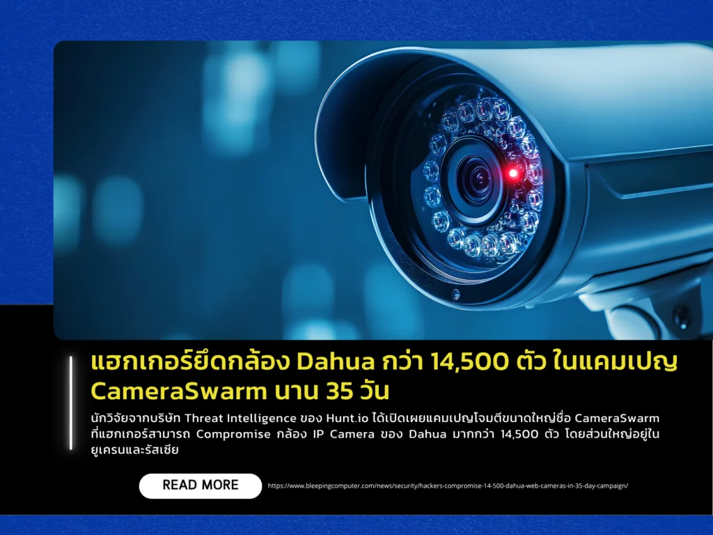 แฮกเกอร์ยึดกล้อง Dahua กว่า 14,500 ตัว ในแคมเปญ CameraSwarm นาน 35 วัน